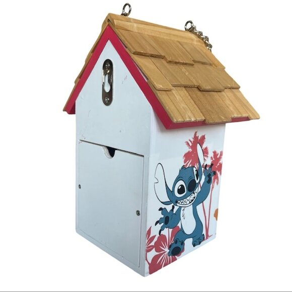 Disney Lilo & Stitch Blue Orange Wooden Birdhouse - Viral Tiktok - 9-1/4" Tall - Picture 10 of 14
